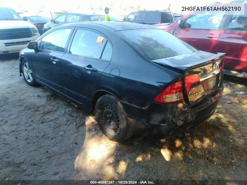 2010 Honda Civic Lx-S VIN: 2HGFA1F61AH562190 Lot: 40697267