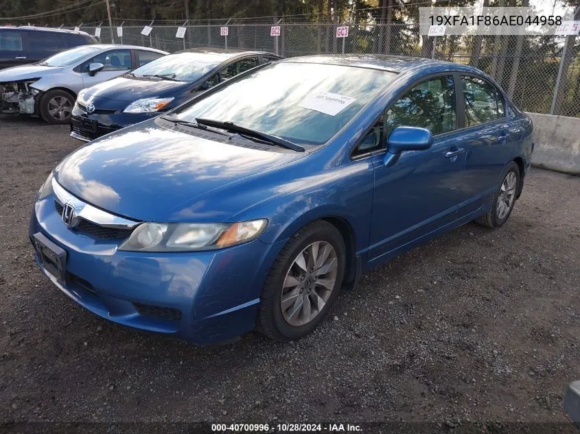 2010 Honda Civic Ex VIN: 19XFA1F86AE044958 Lot: 40700996