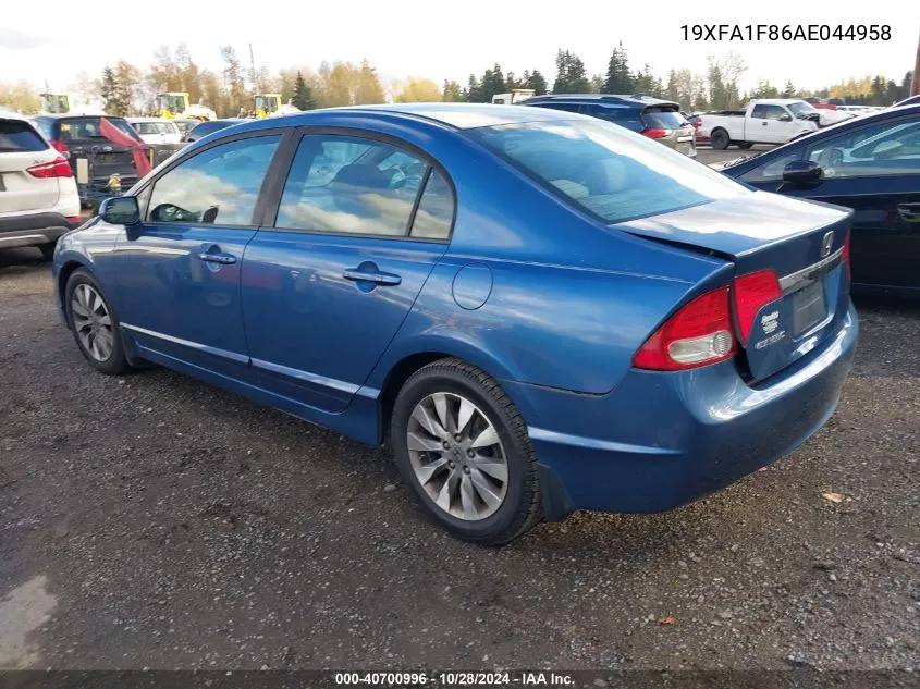 2010 Honda Civic Ex VIN: 19XFA1F86AE044958 Lot: 40700996