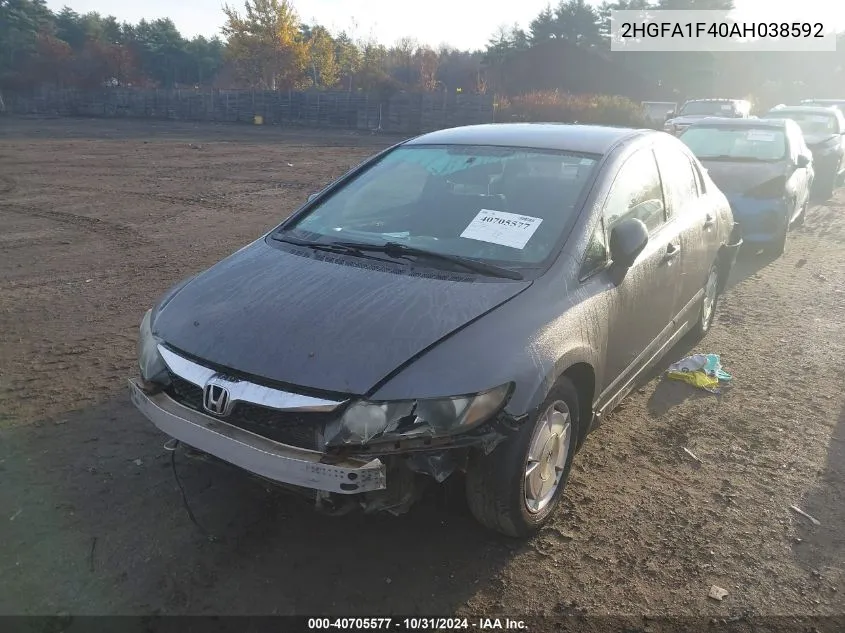 2HGFA1F40AH038592 2010 Honda Civic Sdn