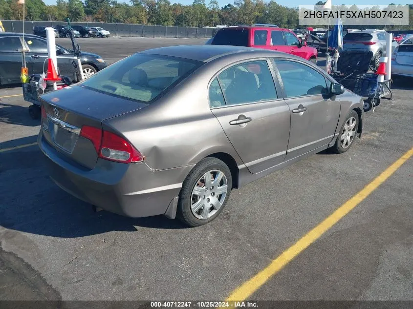 2010 Honda Civic Lx VIN: 2HGFA1F5XAH507423 Lot: 40712247