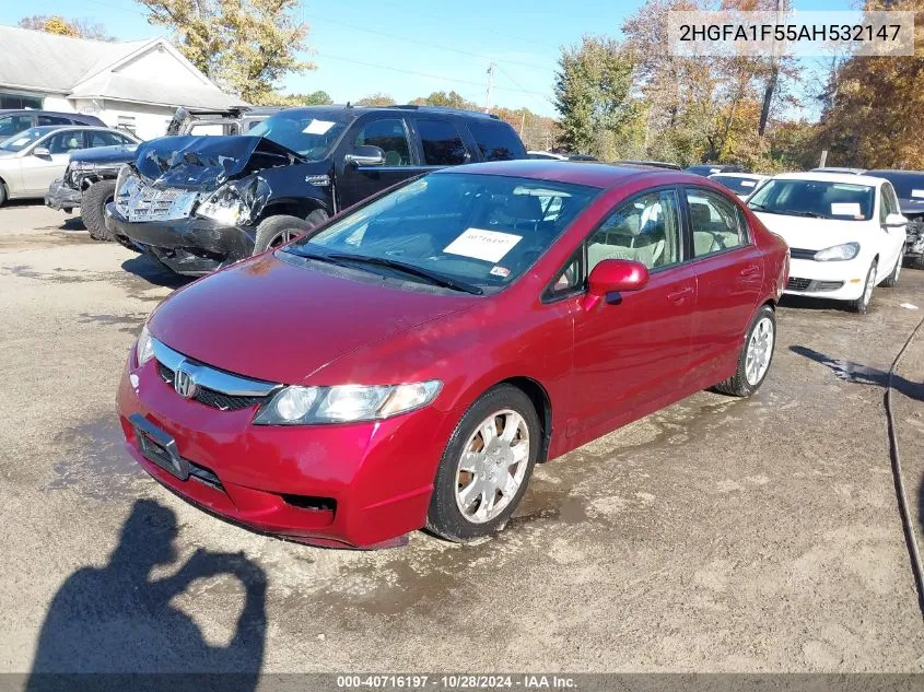 2010 Honda Civic Lx VIN: 2HGFA1F55AH532147 Lot: 40716197