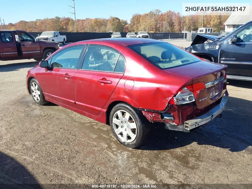 2010 Honda Civic Lx VIN: 2HGFA1F55AH532147 Lot: 40716197