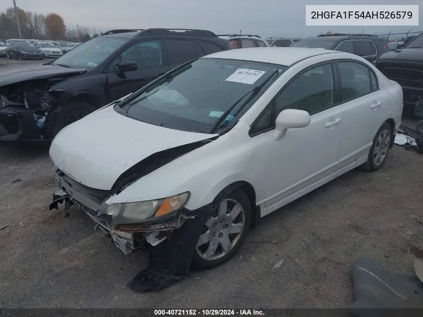 2010 Honda Civic Lx VIN: 2HGFA1F54AH526579 Lot: 40721152