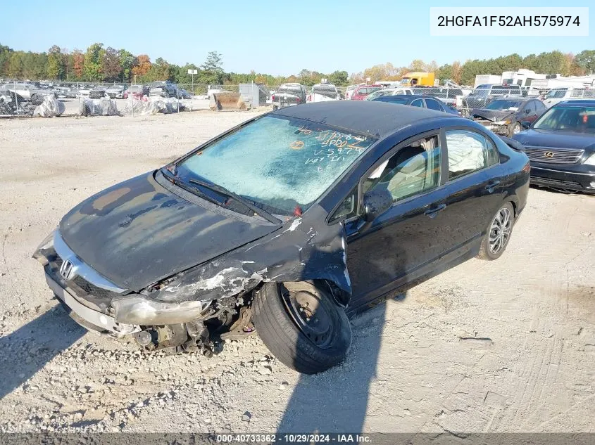 2010 Honda Civic Lx VIN: 2HGFA1F52AH575974 Lot: 40733362