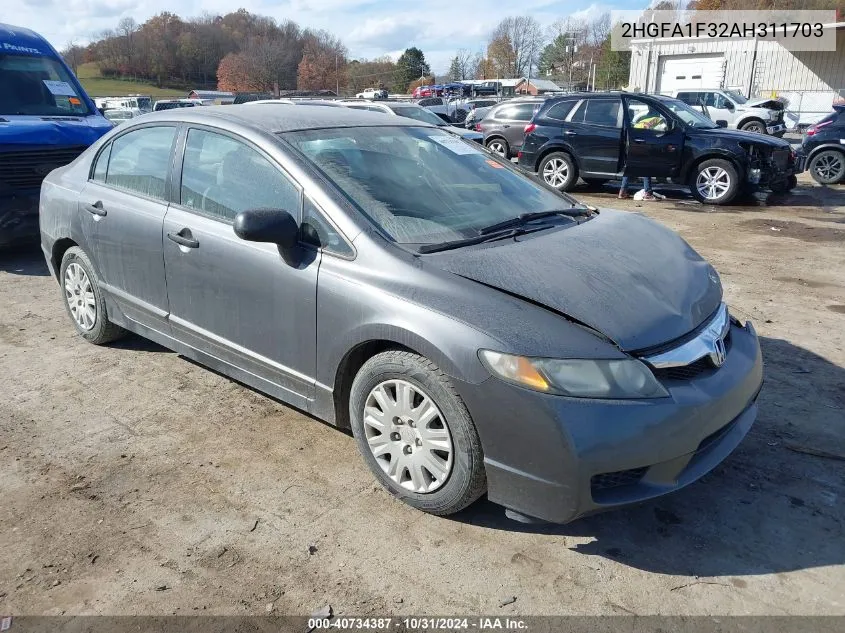 2010 Honda Civic Vp VIN: 2HGFA1F32AH311703 Lot: 40734387