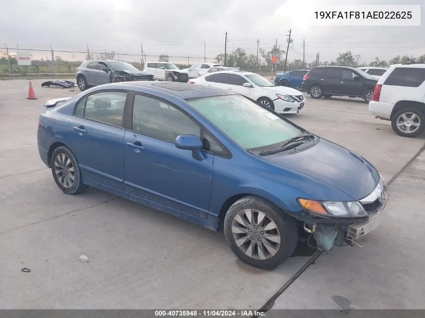 2010 Honda Civic Ex VIN: 19XFA1F81AE022625 Lot: 40735948