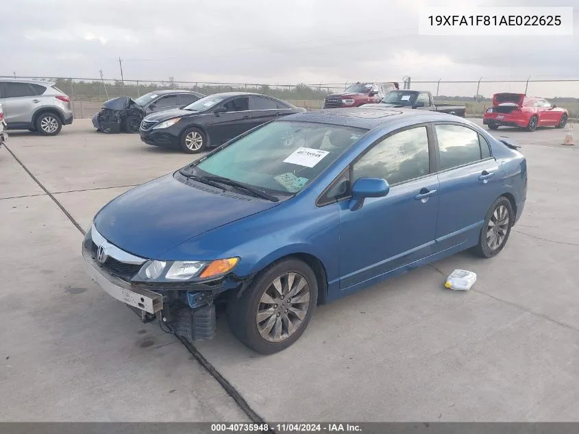 2010 Honda Civic Ex VIN: 19XFA1F81AE022625 Lot: 40735948