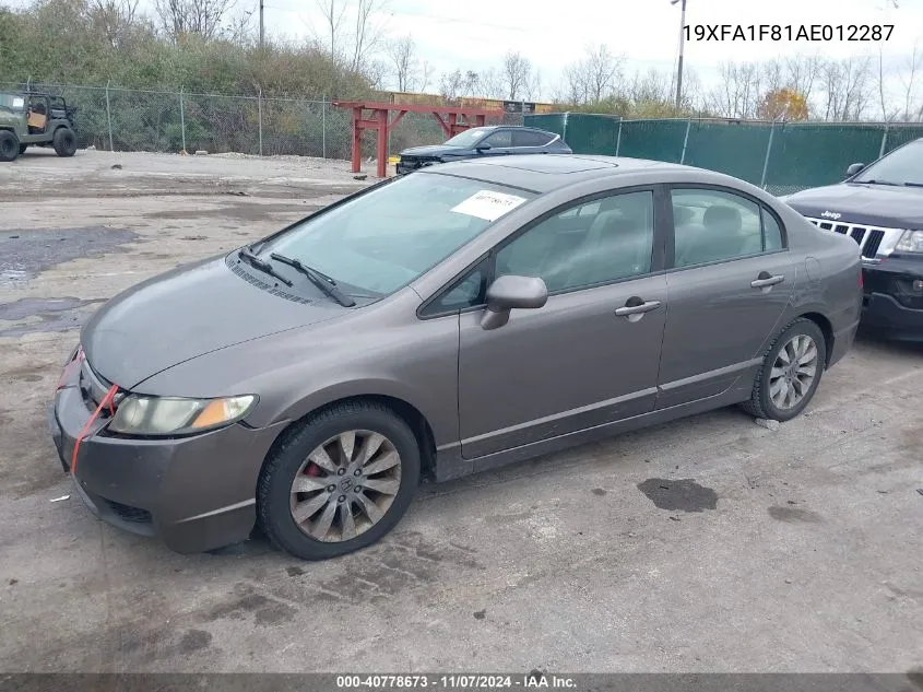 2010 Honda Civic Ex VIN: 19XFA1F81AE012287 Lot: 40778673