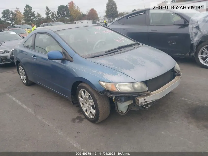 2HGFG1B62AH509194 2010 Honda Civic Lx