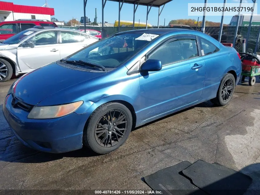 2010 Honda Civic Lx VIN: 2HGFG1B63AH537196 Lot: 40781426