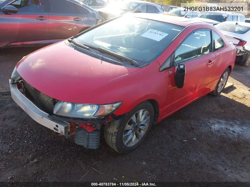 2010 Honda Civic Ex VIN: 2HGFG1B83AH533201 Lot: 40783784