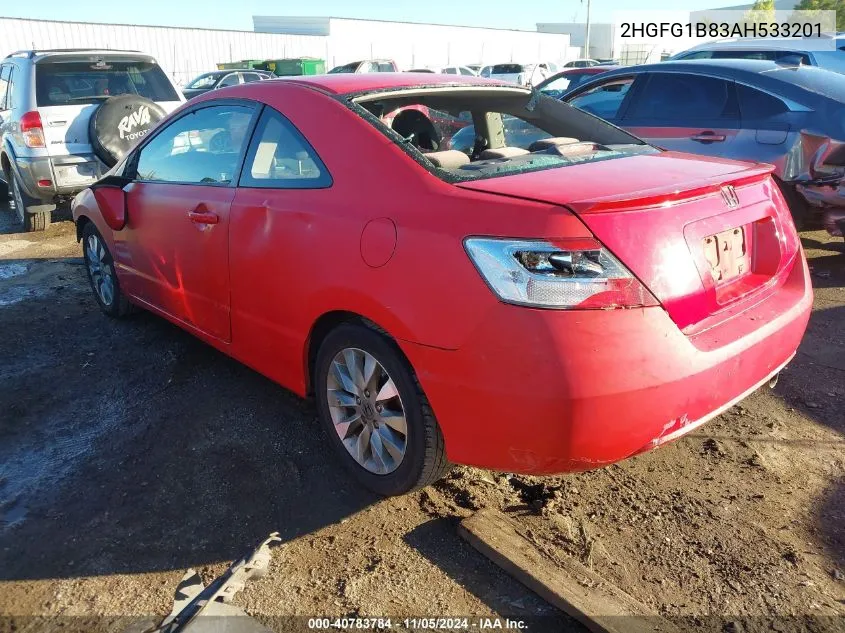 2010 Honda Civic Ex VIN: 2HGFG1B83AH533201 Lot: 40783784