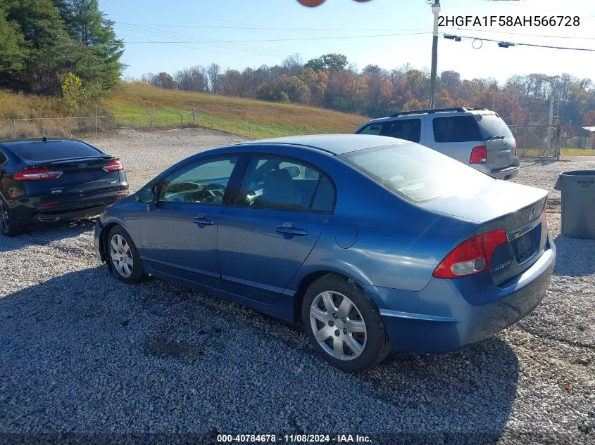 2HGFA1F58AH566728 2010 Honda Civic Lx