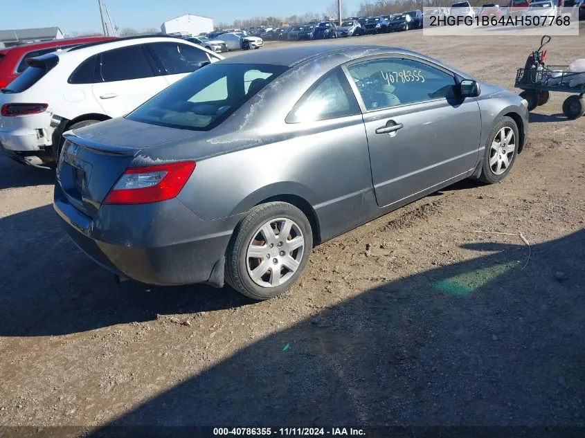 2010 Honda Civic Lx VIN: 2HGFG1B64AH507768 Lot: 40786355