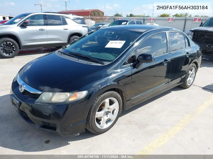 2010 Honda Civic Lx VIN: 2HGFA1F56AH303184 Lot: 40796708