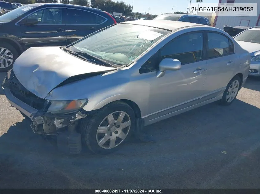 2010 Honda Civic Lx VIN: 2HGFA1F54AH319058 Lot: 40802497