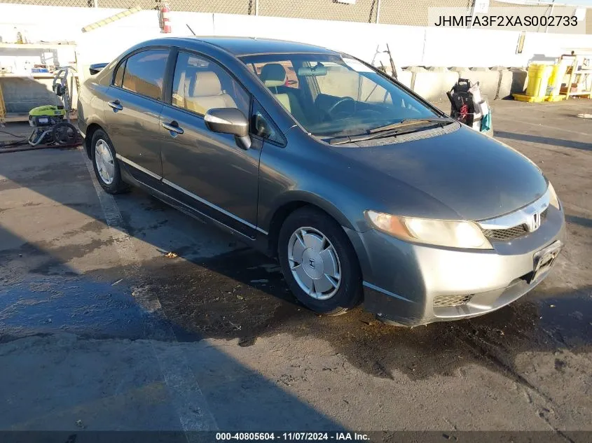 2010 Honda Civic Hybrid VIN: JHMFA3F2XAS002733 Lot: 40805604