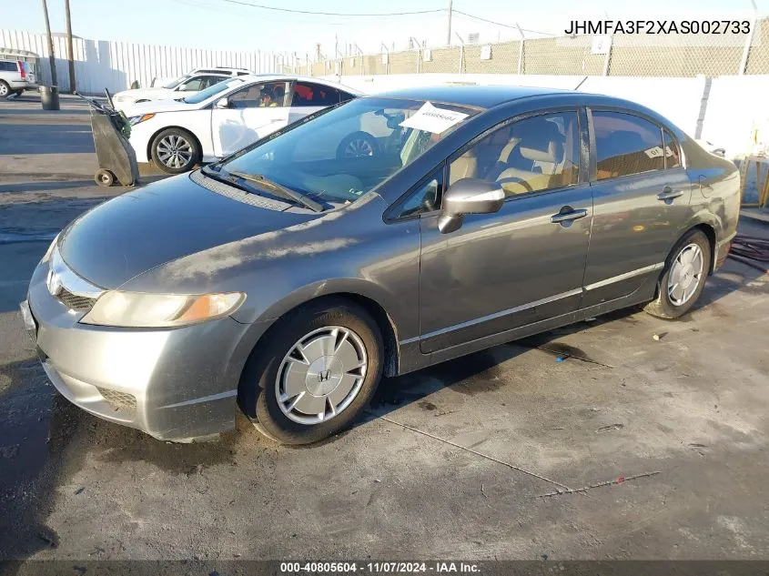 2010 Honda Civic Hybrid VIN: JHMFA3F2XAS002733 Lot: 40805604