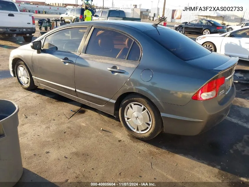 2010 Honda Civic Hybrid VIN: JHMFA3F2XAS002733 Lot: 40805604