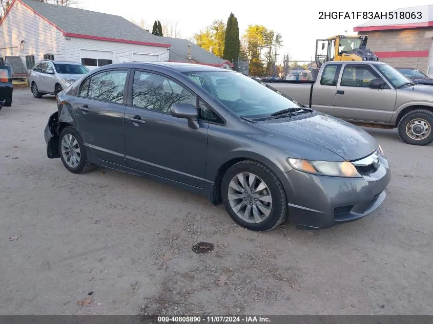 2010 Honda Civic Ex VIN: 2HGFA1F83AH518063 Lot: 40805890