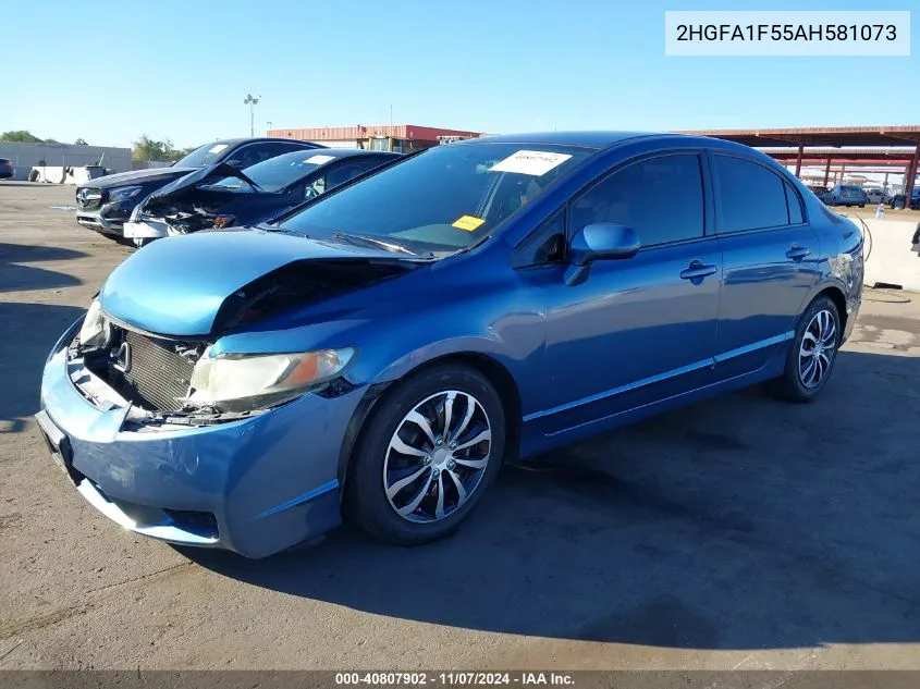 2010 Honda Civic Lx VIN: 2HGFA1F55AH581073 Lot: 40807902