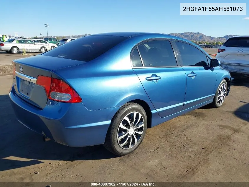 2010 Honda Civic Lx VIN: 2HGFA1F55AH581073 Lot: 40807902