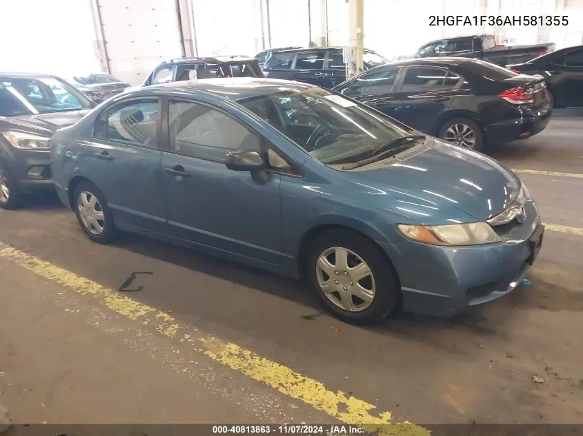 2010 Honda Civic Vp VIN: 2HGFA1F36AH581355 Lot: 40813863