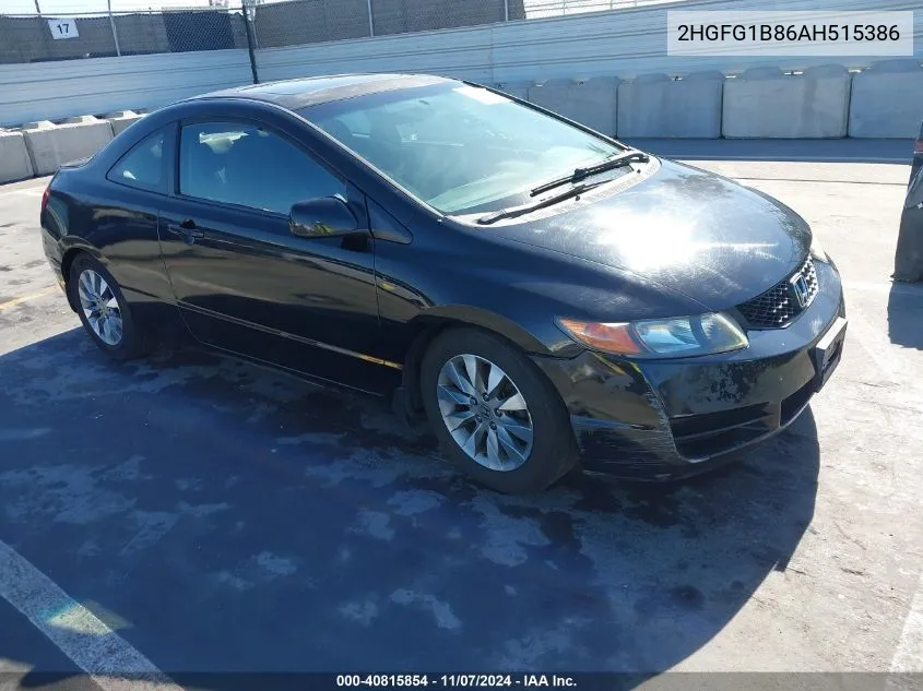 2010 Honda Civic Ex VIN: 2HGFG1B86AH515386 Lot: 40815854