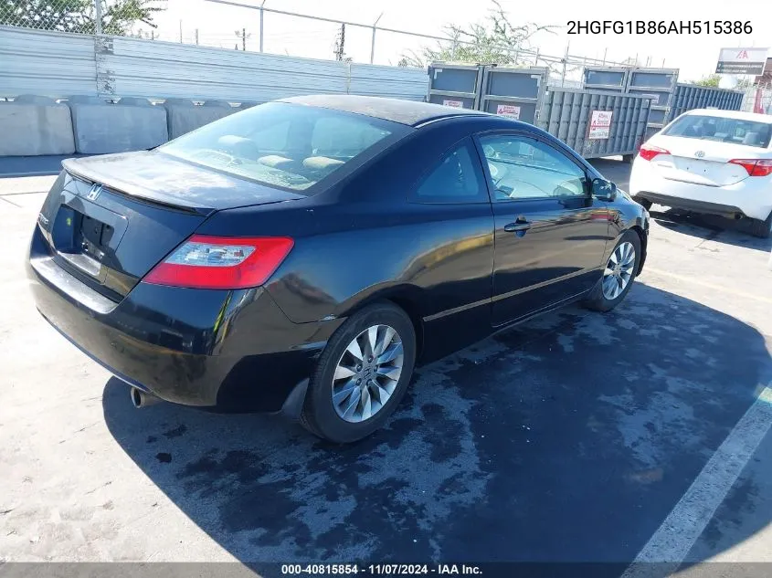 2010 Honda Civic Ex VIN: 2HGFG1B86AH515386 Lot: 40815854