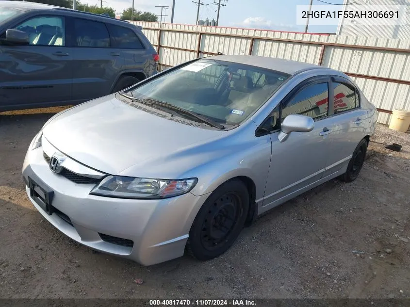 2010 Honda Civic Lx VIN: 2HGFA1F55AH306691 Lot: 40817470