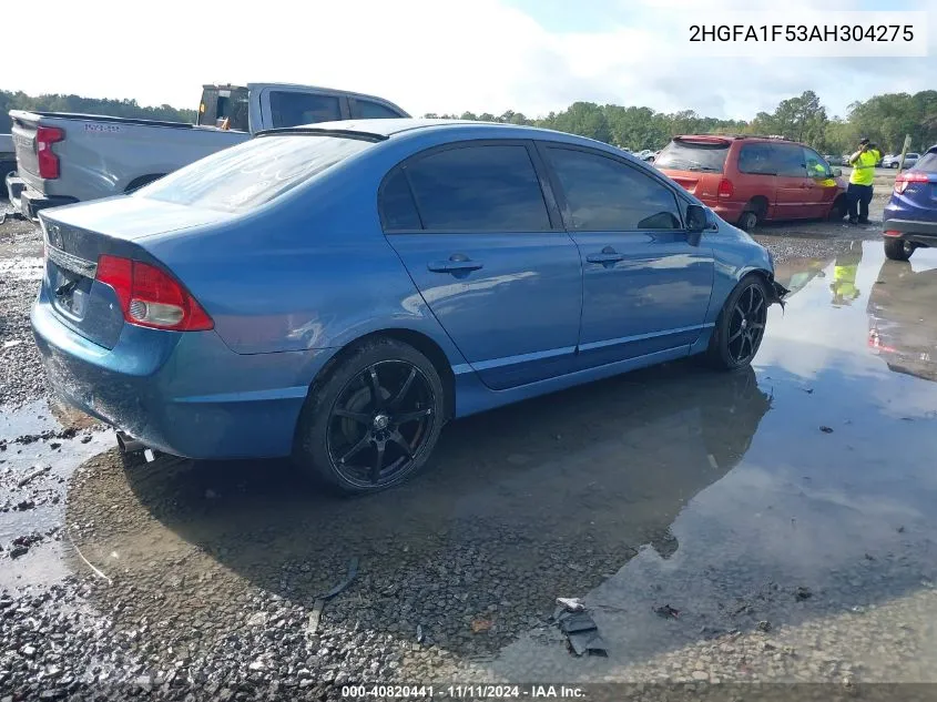 2010 Honda Civic Lx VIN: 2HGFA1F53AH304275 Lot: 40820441