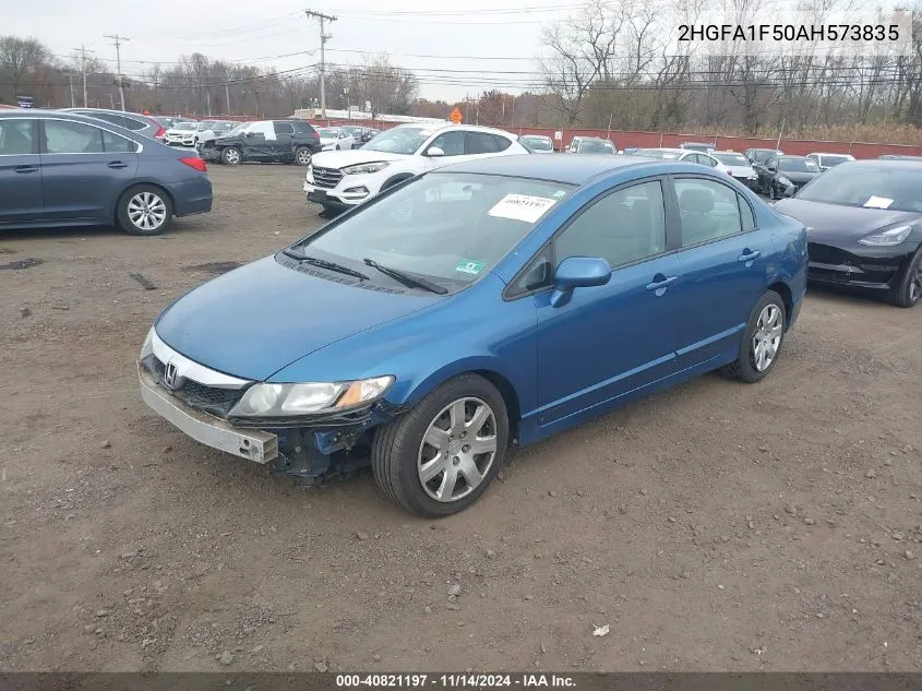 2010 Honda Civic Lx VIN: 2HGFA1F50AH573835 Lot: 40821197