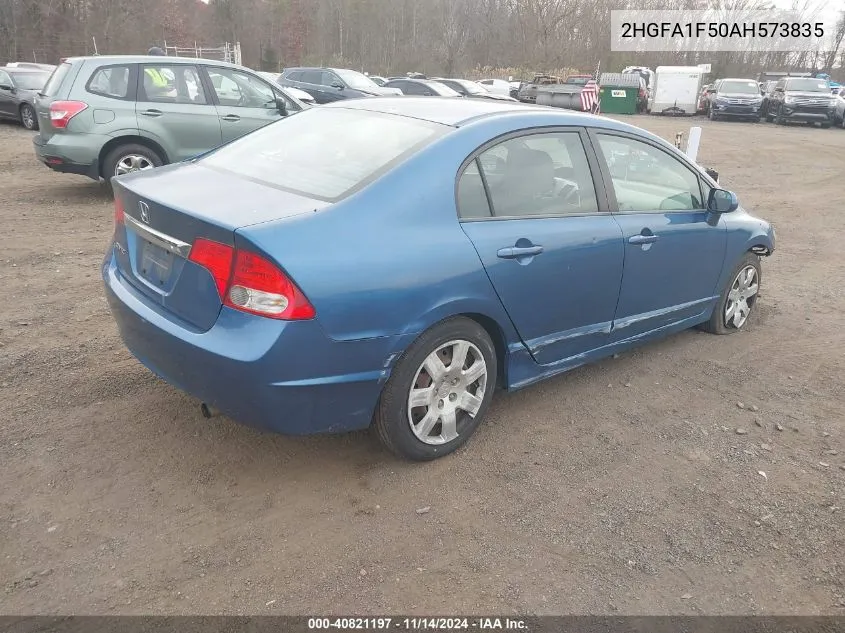 2010 Honda Civic Lx VIN: 2HGFA1F50AH573835 Lot: 40821197