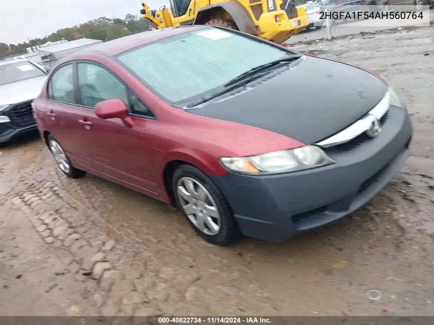 2010 Honda Civic Lx VIN: 2HGFA1F54AH560764 Lot: 40822734