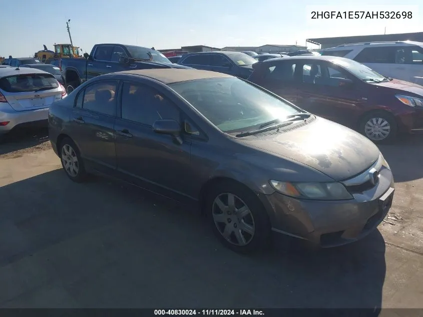 2010 Honda Civic Lx VIN: 2HGFA1E57AH532698 Lot: 40830024