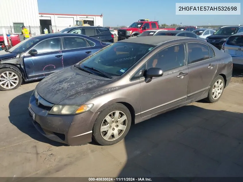 2010 Honda Civic Lx VIN: 2HGFA1E57AH532698 Lot: 40830024