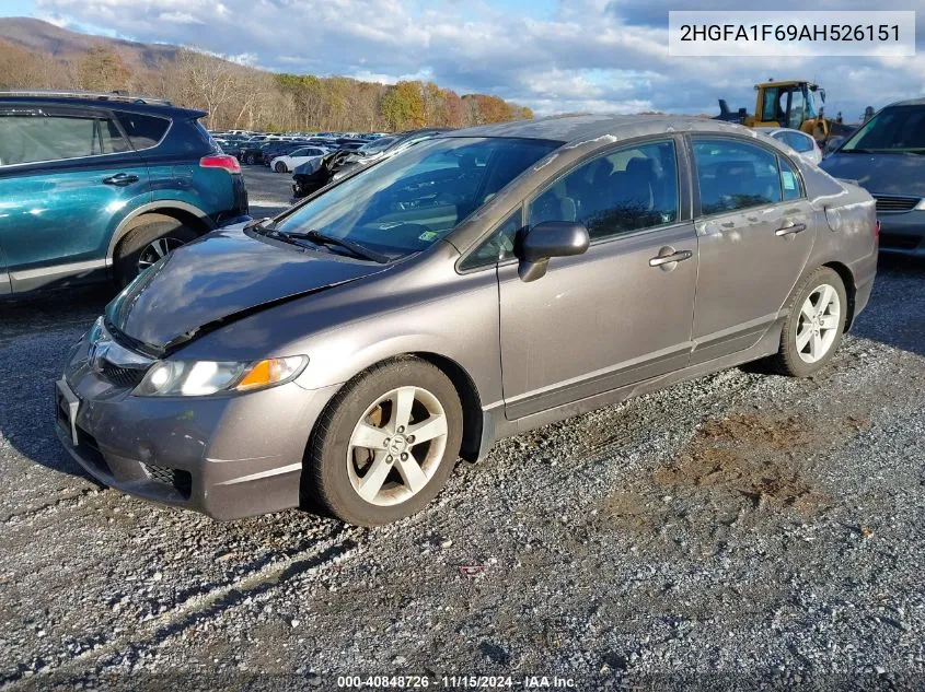 2010 Honda Civic Lx-S VIN: 2HGFA1F69AH526151 Lot: 40848726