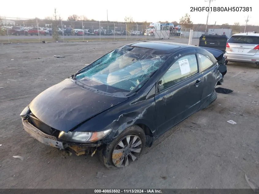 2010 Honda Civic Ex VIN: 2HGFG1B80AH507381 Lot: 40853502