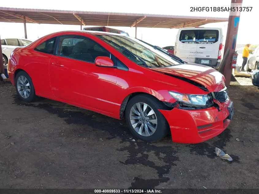 2010 Honda Civic Ex VIN: 2HGFG1B85AH513757 Lot: 40859533