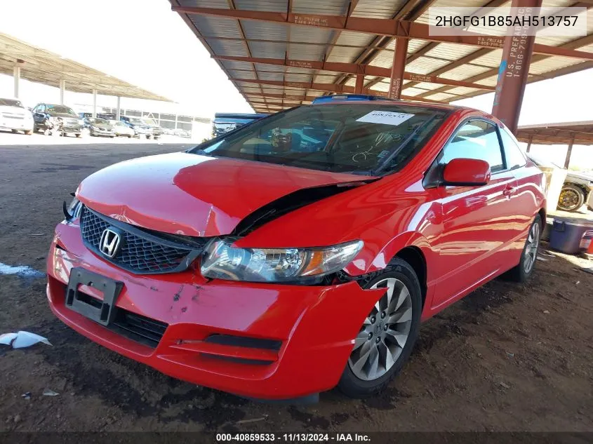 2010 Honda Civic Ex VIN: 2HGFG1B85AH513757 Lot: 40859533