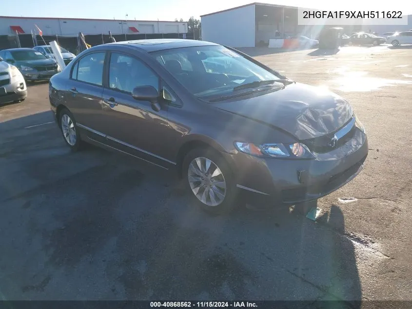 2010 Honda Civic Ex-L VIN: 2HGFA1F9XAH511622 Lot: 40868562