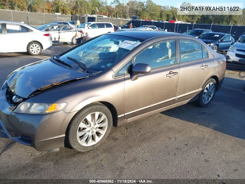 2010 Honda Civic Ex-L VIN: 2HGFA1F9XAH511622 Lot: 40868562