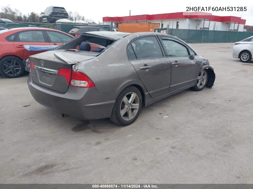 2010 Honda Civic Lx-S VIN: 2HGFA1F60AH531285 Lot: 40868574