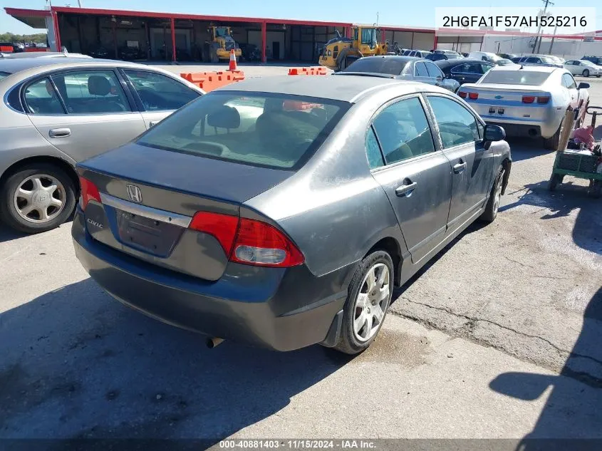 2010 Honda Civic Lx VIN: 2HGFA1F57AH525216 Lot: 40881403