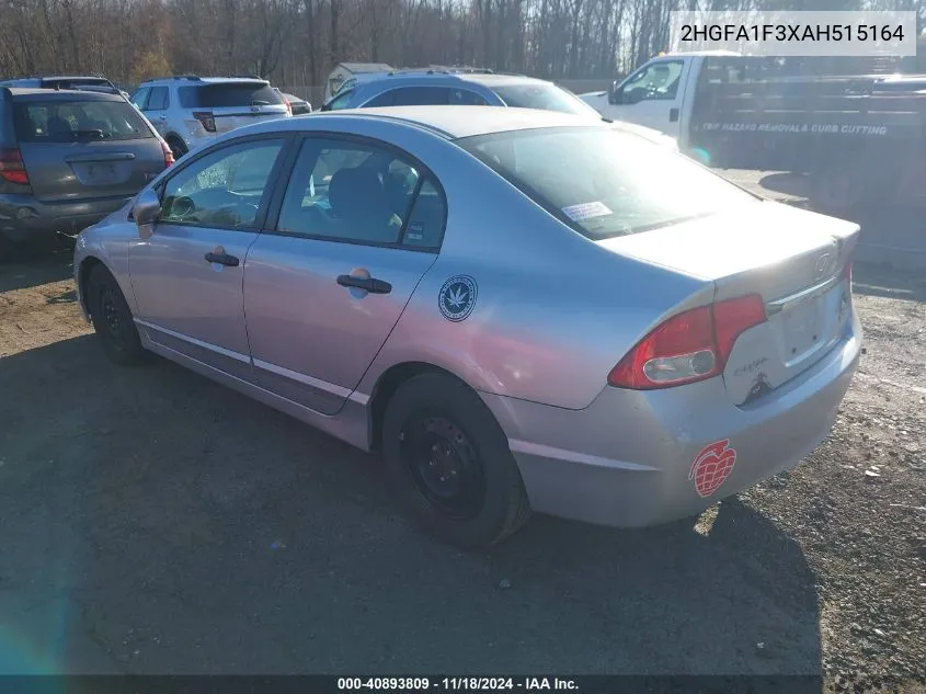 2010 Honda Civic Vp VIN: 2HGFA1F3XAH515164 Lot: 40893809