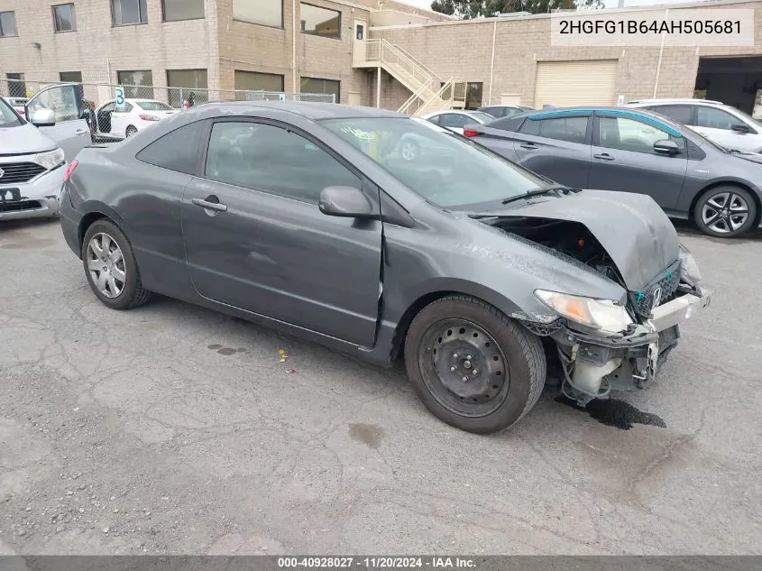 2010 Honda Civic Lx VIN: 2HGFG1B64AH505681 Lot: 40928027