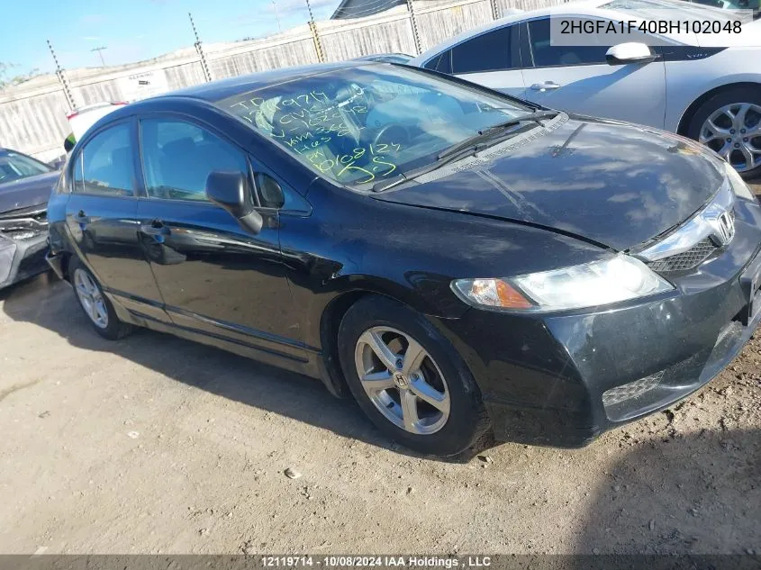 2HGFA1F40BH102048 2011 Honda Civic Sdn