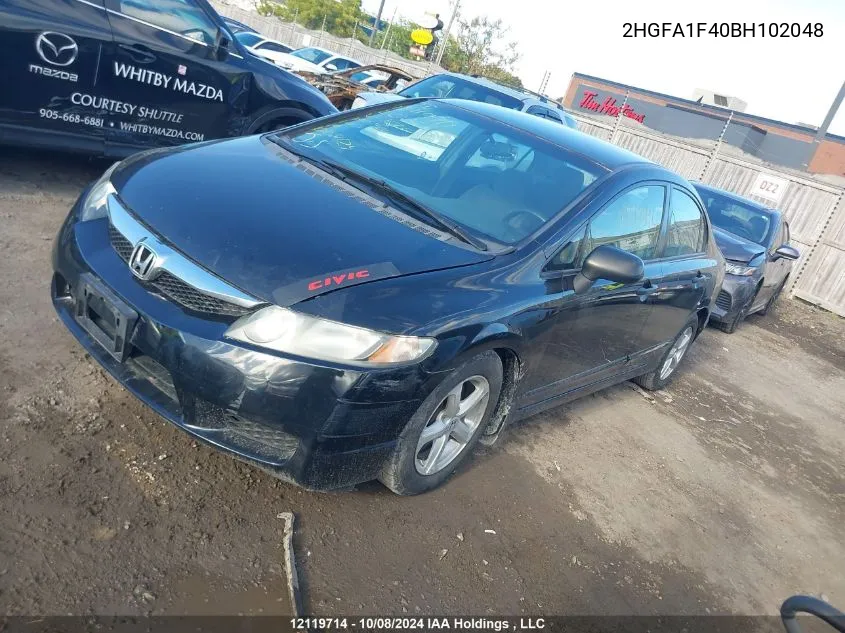 2HGFA1F40BH102048 2011 Honda Civic Sdn