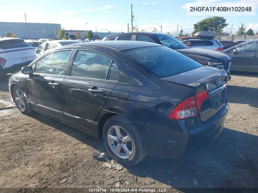 2HGFA1F40BH102048 2011 Honda Civic Sdn